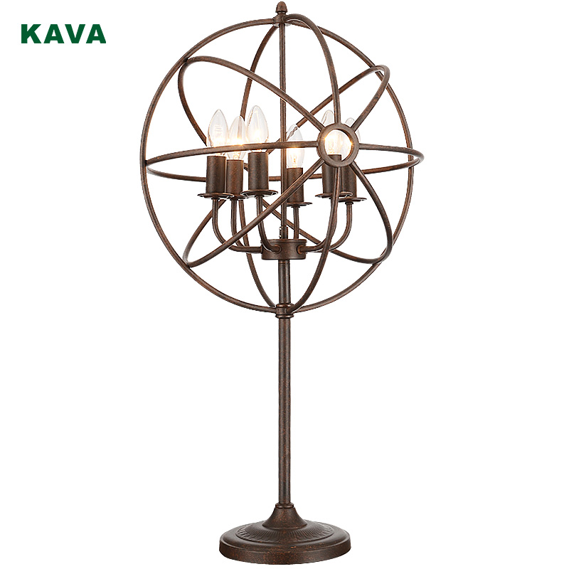 Lámpada de mesa Gyroscpoe de metal oxidado café 9504-6T