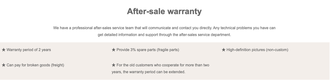 After-sale-warranty