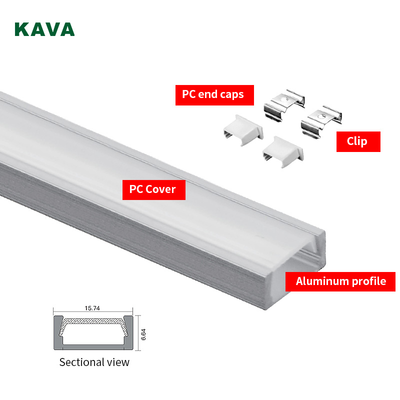 خزانة LED وخطية ألومنيوم قطاع جانبي KXT610 (5)